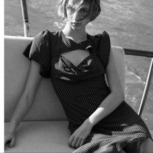 Zara cut out polka dot dress